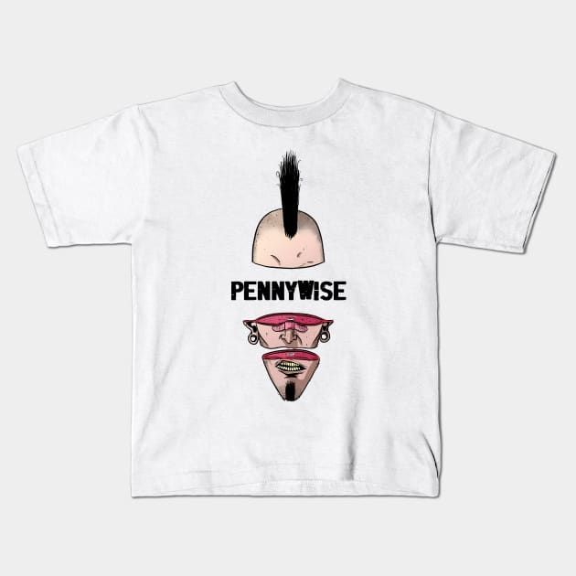 Punk Man Pennywise Kids T-Shirt by limatcin